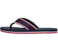 Tommy Hilfiger Men’s Comfort Beach Flip Flops with Logo, Blue (Desert Sky), 10.5