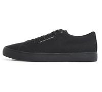 Tommy Hilfiger Men’s Core Canvas Low Top Vulcanised Trainers, Black (Black), 11