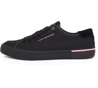 Tommy Hilfiger Men’s Core Corporate Canvas Low Top Vulcanised Trainers, Black (Black), 10.5