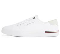 Tommy Hilfiger Men’s Core Corporate Canvas Low Top Vulcanised Trainers, White (White), 10