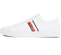 Tommy Hilfiger Men’s Core Stripes Mesh Low Top Vulcanised Trainers, White (White), 10.5
