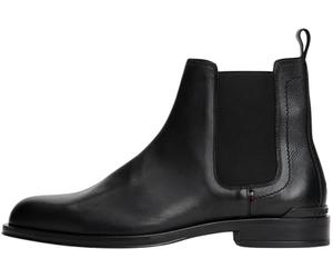 Tommy Hilfiger Men’s Corporate Leather Chelsea Boots, Black (Black), 7