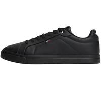 Tommy Hilfiger Men’s Court Trainers Icon Light in Leather, Black (Black), 6.5