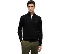 Tommy Hilfiger Men’s Essential Cotton Half Zip Jumper, Black (Black), XXL