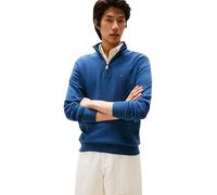 Tommy Hilfiger Men’s Essential Cotton Half Zip Jumper, Blue (Aegean Sea), XL