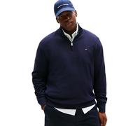 Tommy Hilfiger Men’s Essential Cotton Half Zip Jumper, Blue (Desert Sky), 5XL