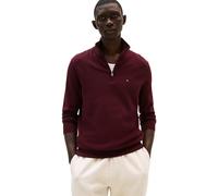 Tommy Hilfiger Men’s Essential Cotton Half Zip Jumper, Red (Deep Burgundy), XXL