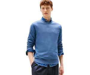Tommy Hilfiger Men’s Essential Cotton Round Neck Jumper, Blue (Petrol Blue Heather), S