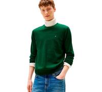 Tommy Hilfiger Men’s Essential Cotton Round Neck Jumper, Green (Ornamental Green Heather), S