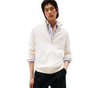 Tommy Hilfiger Men’s Essential Cotton Stand Collar Jumper with Zip, Off-White (Ivory Petal), L