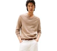 Tommy Hilfiger Men’s Essential Cotton V-Neck Jumper, Beige (Coastal Taupe), M