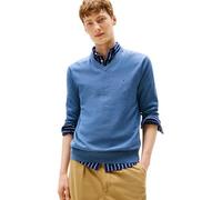Tommy Hilfiger Men’s Essential Cotton V-Neck Jumper, Blue (Petrol Blue Heather), L