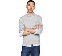 Tommy Hilfiger Men’s Essential Cotton V-Neck Jumper, Grey (Light Grey Heather), L