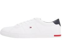 Tommy Hilfiger Men’s Essential Leather Detail Vulcanised Trainers, White (White), 6.5