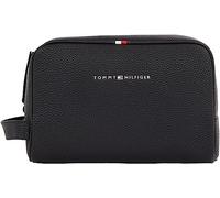 Men Essential PU Washbag Toiletry Bag Faux Leather, Black (Black), One Size