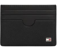 Tommy Hilfiger Enamel Flag Leather Credit Card Holder - One Size, Black