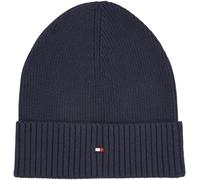Tommy Hilfiger Men’s Flag Cotton Knitted Beanie with Cashmere, Blue (Space Blue), One Size