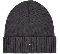 Tommy Hilfiger Men’s Flag Cotton Knitted Beanie with Cashmere, Multicolor (Charcoal Gray), One Size