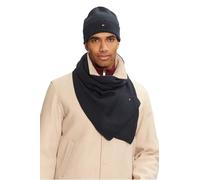 Tommy Hilfiger Men’s Flag Pima Cotton Knitted Beanie & Scarf Gift Set, Blue (Space Blue), One Size