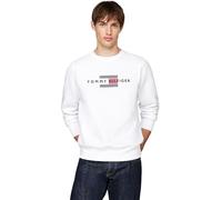 Tommy Hilfiger Men’s Flag Sweatshirt without Hood, White (White), L