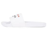 Tommy Hilfiger Men’s Flags Pool Slides with Logo, White (White), 6.5