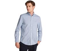Tommy Hilfiger Men's Flex POPLIN Classic STP RF Shirt MW0MW37549 L/S Shirt, Blue (Wedge Blue/Optic White), S