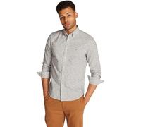 Tommy Hilfiger Men’s Flex Poplin Cotton Shirt, Multicolor (Ivory Petal/Night Sky PRT), S