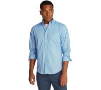 Tommy Hilfiger Men’s Flex Poplin Fake Solid Regular Fit Shirt, Blue (Night Sky PRT), XL