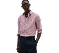 Tommy Hilfiger Men’s Flex Poplin Micro Gingham Regular Fit Shirt, Red (Deep Rouge/Check), L