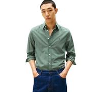 Tommy Hilfiger Men’s Flex Poplin Mini Tartan Regular Fit Shirt, Green (Ornamental Green/Check), XL