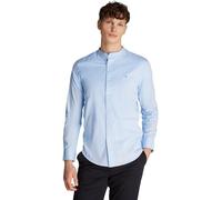 Tommy Hilfiger Men’s Flex Poplin Solid Collarless Regular Fit Shirt, Blue (Sweet Blue), S