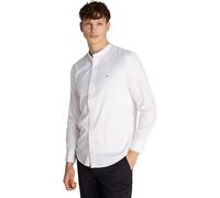 Tommy Hilfiger Men’s Flex Poplin Solid Collarless Regular Fit Shirt, White (White), XS