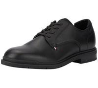 Tommy Hilfiger Men’s Flexible Leather Derby Shoes, Black (Black), 7
