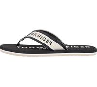 Tommy Hilfiger Men’s Flip Flops Sporty Beach with Webbing Straps, Black (Black), 6.5