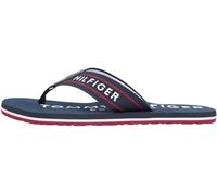 Tommy Hilfiger Men’s Flip Flops Sporty Beach with Webbing Straps, Blue (Desert Sky), 7