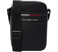 Tommy Hilfiger Men’s Foundation Mini Reporter Bag with Logo, Black (Black), One Size