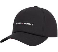 Tommy Hilfiger Men’s Foundation Soft 6 Panel Cap with Logo, Black (Black), One Size
