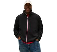 Tommy Hilfiger Men’s Global Stripe Zip Through Sweatshirt with Stand Collar, Black (Black), 2XL