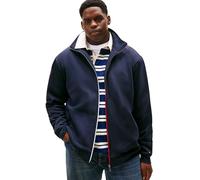 Tommy Hilfiger Men’s Global Stripe Zip Through Sweatshirt with Stand Collar, Blue (Desert Sky), 2XL