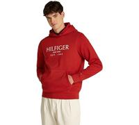 Tommy Hilfiger Men’s Hoodie with Kangaroo Pocket, Red (Dark Magma), S