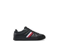 Tommy Hilfiger Men’s Icon Court Stripes Low Top Trainers, Black (Black), 10