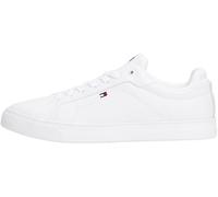 Tommy Hilfiger Men’s Icon Flag Essential Leather Court Trainers, White (White), 10.5