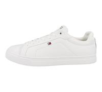 Tommy Hilfiger Men’s Icon Flag Essential Leather Court Trainers, White (White), 7