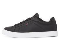Tommy Hilfiger Men’s Icon Leather Court Trainers, Black (Black), 9