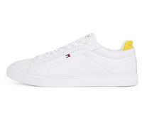Tommy Hilfiger Men’s Icon Leather Court Trainers, White (White), 6.5