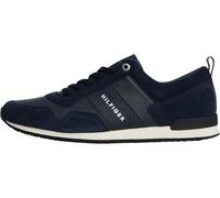 Tommy Hilfiger Men’s Iconic Leather Suede Mix Runner Trainers, Blue (Midnight), 10