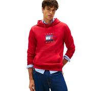 Tommy Hilfiger Men’s Linear Flag Graphic Cotton Hoodie, Red (Medium Red), XXL