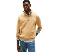 Tommy Hilfiger Men’s Logo Mock Neck Zipped Sweatshirt with Kangaroo Pocket, Beige (Timeless Camel), XL
