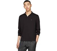 Tommy Hilfiger Men’s Long Sleeve Liquid Cotton Regular Fit Polo Shirt, Black (Black), L
