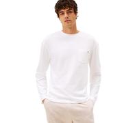 Tommy Hilfiger Men’s Long Sleeve Pocket T-Shirt with Round Neck, White (Th Optic White), S